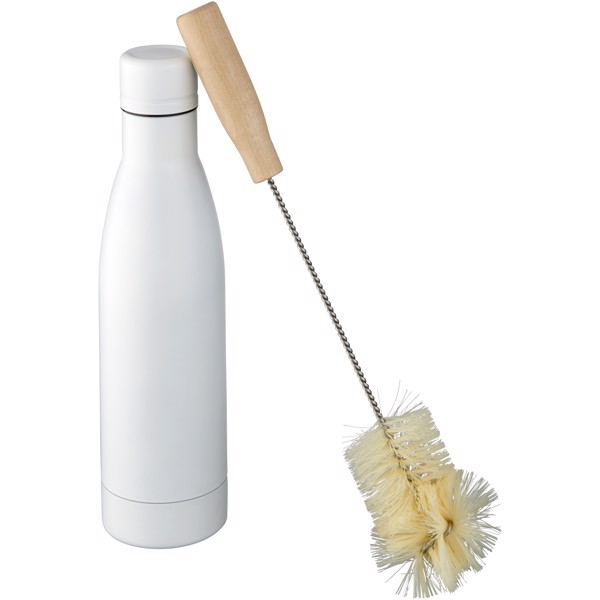 Vasa copper vacuum insulated bottle with brush set - White