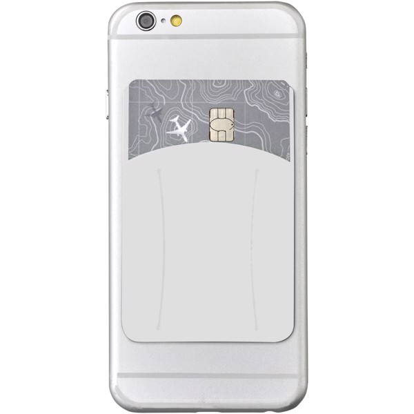 Storee silicone smartphone wallet with finger slot - White