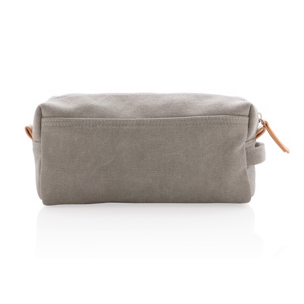 Canvas toiletry bag PVC free - Grey