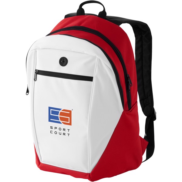 Ozark headphone port backpack - Red / White / Solid black