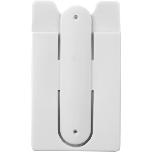 Wired earbuds and silicone phone wallet - White