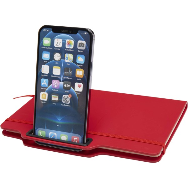 Nexus A5 hard cover notebook with pen and pencil combo (black ink) - Red