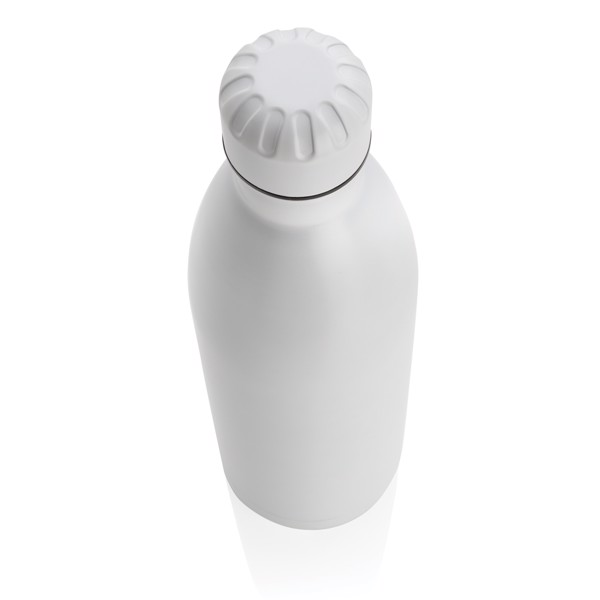 Solid colour vacuum stainless steel bottle 1L - White