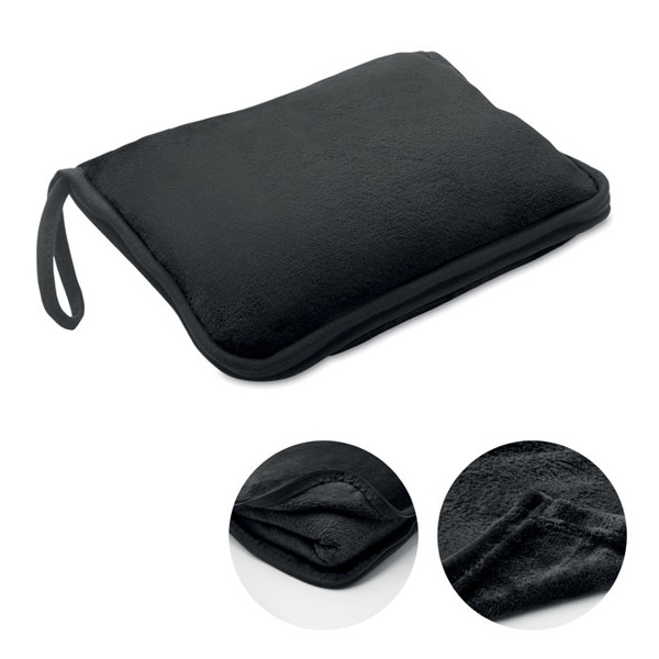 2 in 1 travel blanket set Cozy - Black