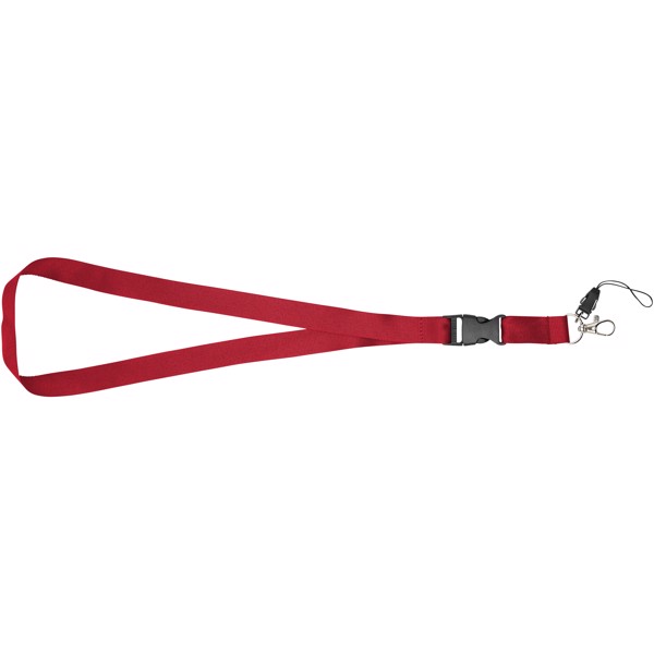 Lanyard con hebilla separable y enganche para móvil "Sagan" - Rojo
