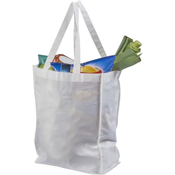 Conessa laminated shopping tote bag - White
