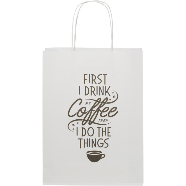 Kraft 120 g/m2 paper bag with twisted handles - medium - White