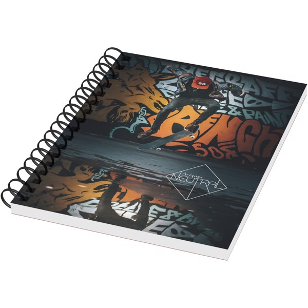 Desk-Mate® A6 notebook synthetic cover - White / Solid black