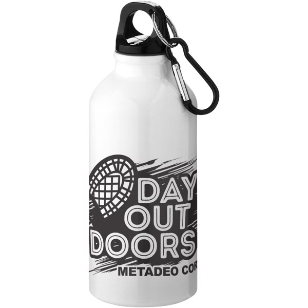 Bidón de 400 ml con mosquetón "Oregon" - Blanco
