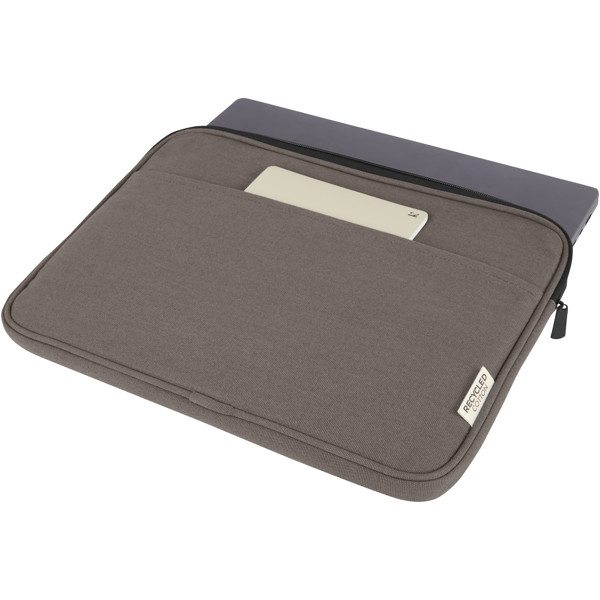Joey 14\" GRS recycled canvas laptop sleeve 2L - Grey
