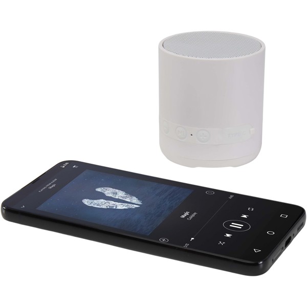 Hunor 3W recycled plastic wireless speaker - White