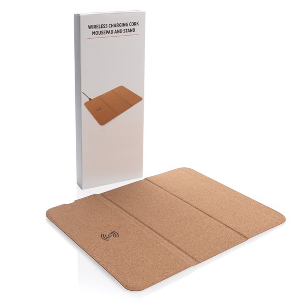 5W wireless charging cork mousepad and stand
