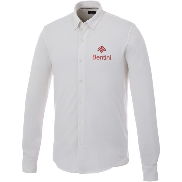 Bigelow long sleeve men's pique shirt - White / M