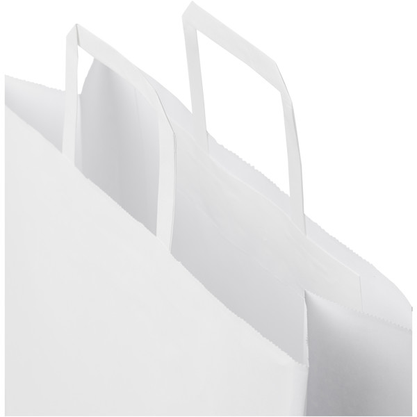 Kraft 80-90 g/m2 paper bag with flat handles - 32 x 12 x 40 cm - White