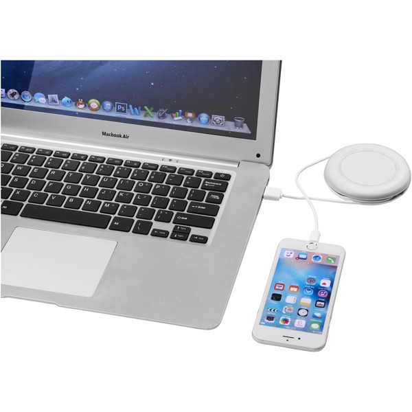 Nebula wireless charging pad with 2-in-1 cable - White