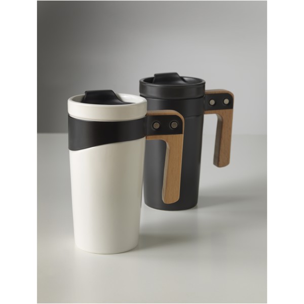 Taza de cerámica con asa de madera de 475 ml “Grotto”