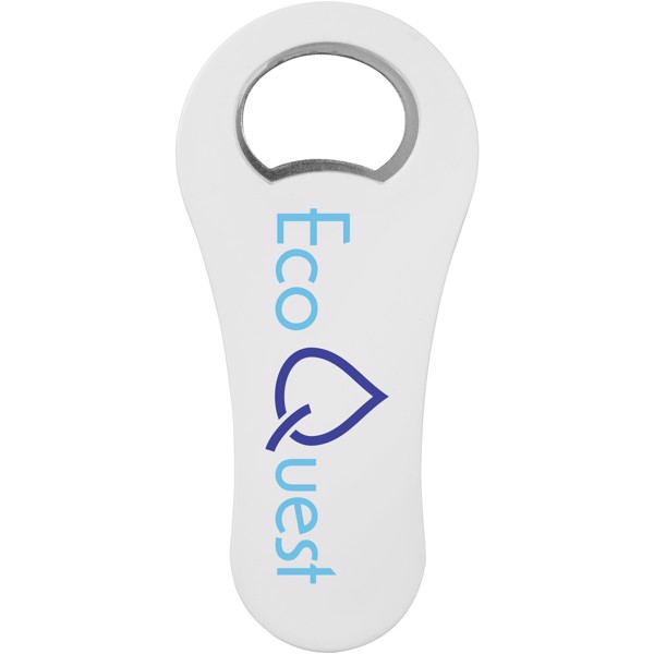 Rally magnetic drinking bottle opener - White