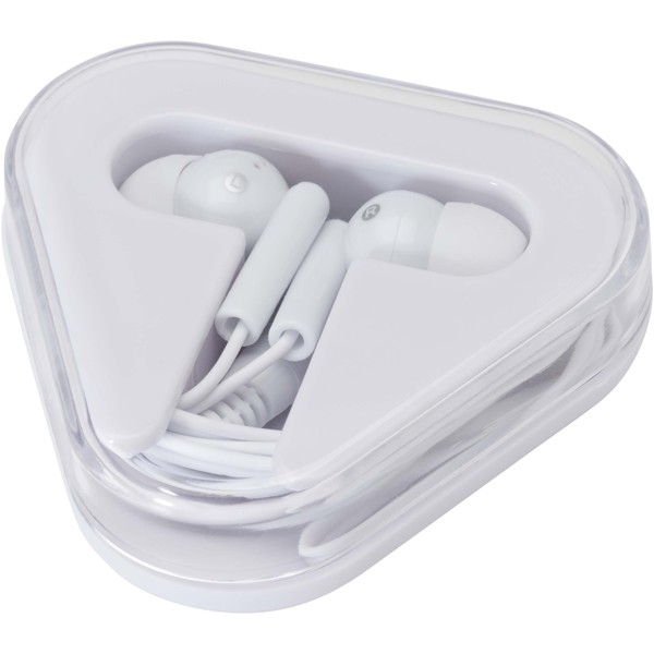 Rebel earbuds with recycled plastic storage box - White