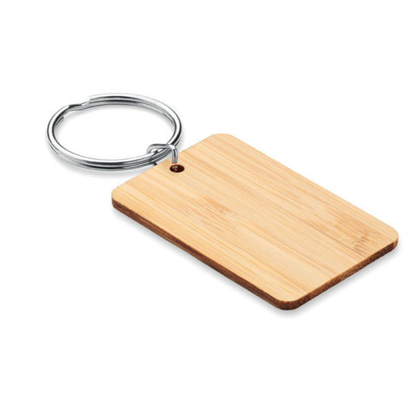 Rectangular bamboo key ring Angleboo