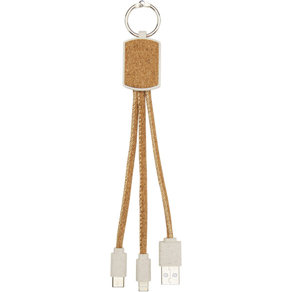 Bates wheat straw and cork 3-in-1 charging cable