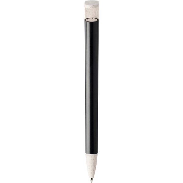 Medan wheat straw ballpoint pen and phone holder - Solid black