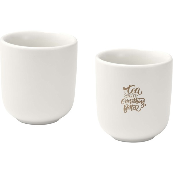 Male 90 ml ceramic espresso cups with matt finish - set of 2 - White