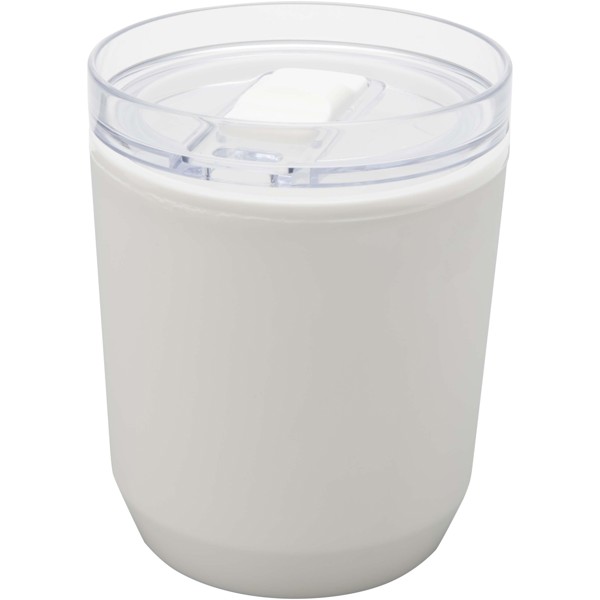 Hudson 180 ml recycled plastic double-wall tumbler - White