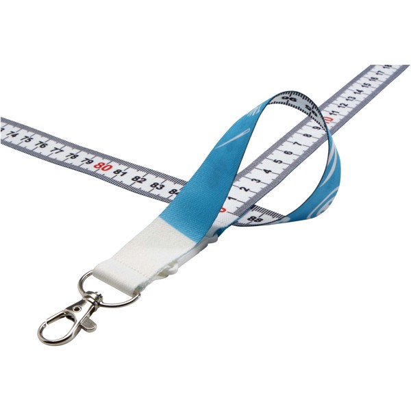 Isla 1-metre recycled PET sublimation lanyard with safety breakaway - White / White / White