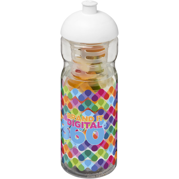 H2O Active® Base Bidón deportivo e infusor con Tapa Dome de 650 ml - Transparente / Blanco