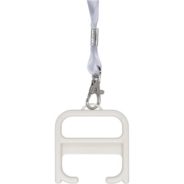 Hygiene handle with lanyard - White