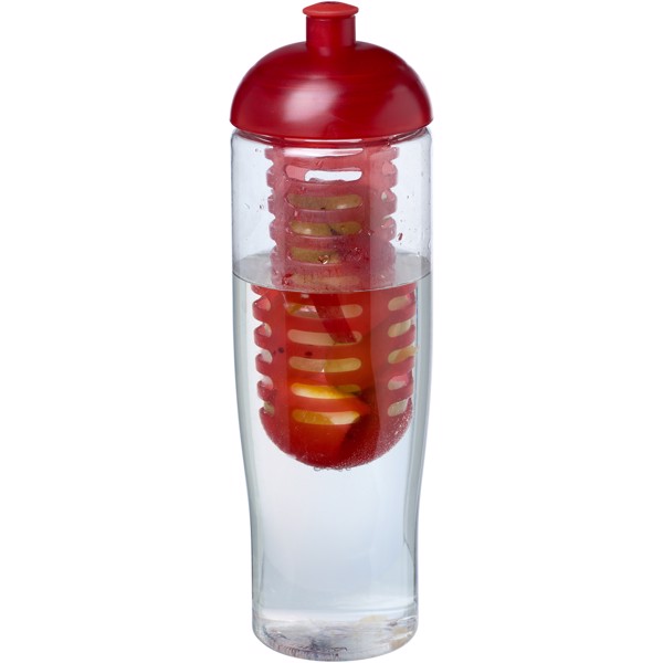 Sportovní láhev s infuzéremakupolovitým víčkem H2O Tempo® 700 ml - Průhledná / Červená s efektem námrazy