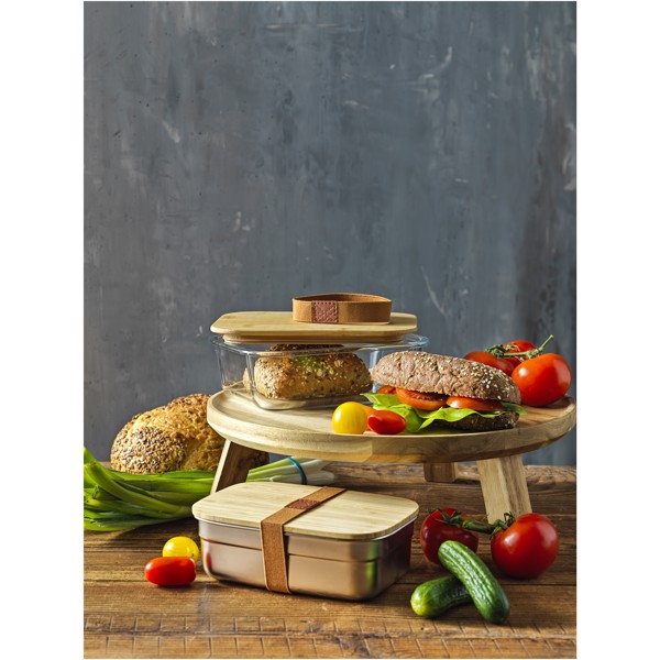 Tite 700 ml stainless steel lunch box with bamboo lid