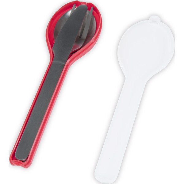 Ellipse 3-piece cutlery set - Red