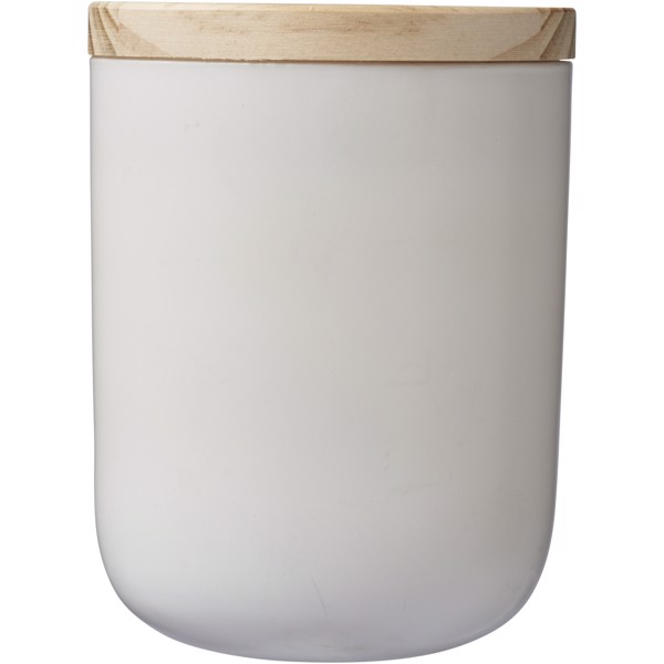 Lani candle with wooden lid - White