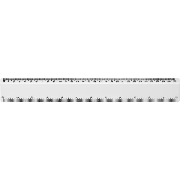 Renzo 30 cm plastic ruler - White