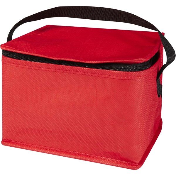 Spectrum 6-can recycled non-woven cooler bag 4L - Red