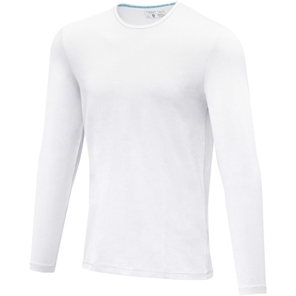 Ponoka long sleeve men's organic t-shirt - White / XL