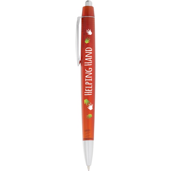 Bolígrafo translucido de tinta azul "Albany" - Rojo transparente
