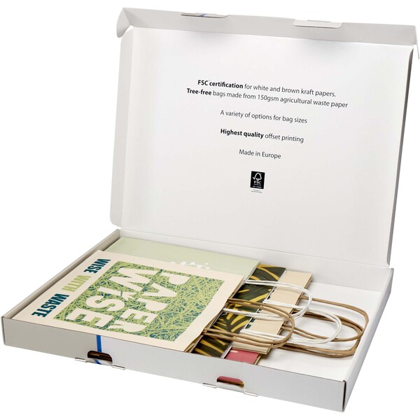 Agricultural waste and kraft paper bags sample box