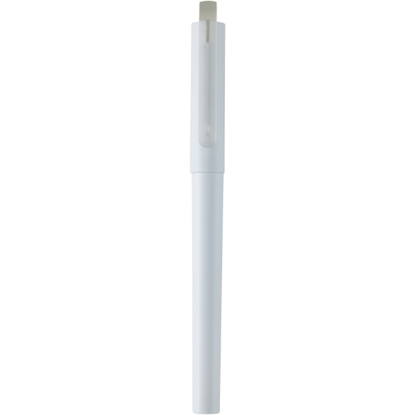 Mauna recycled PET gel rollerball pen (black ink) - White