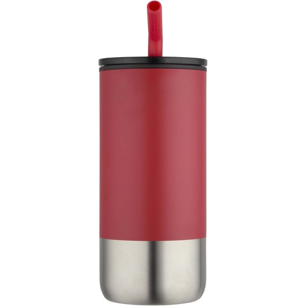 Grayson 480 ml RCS recycled insulated tumbler with straw - Red