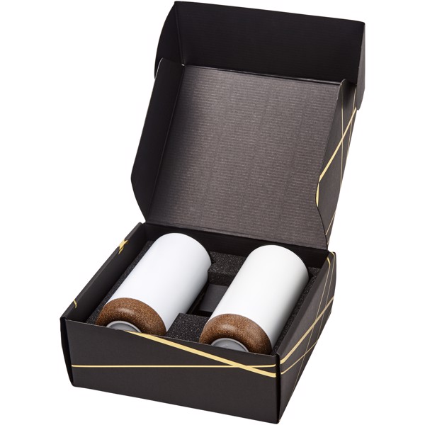 Set de regalo con vaso de cobre con aislamiento al vacío "Va - Blanco