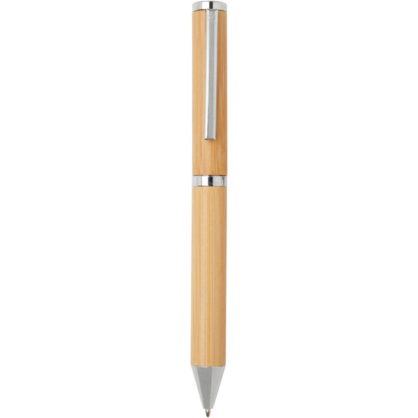 Apolys bamboo ballpoint and rollerball pen gift set  (black ink)