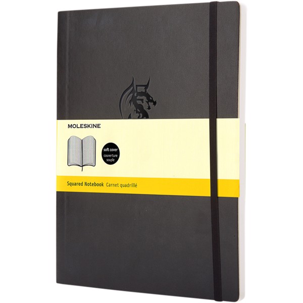 Classic XL soft cover notebook - squared - Solid black