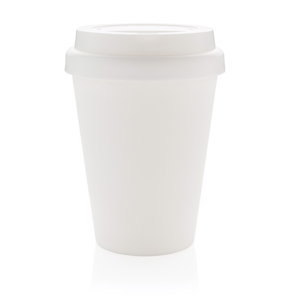 Wiederverwendbarer doppelwandiger Kaffeebecher 300ml - Weiß