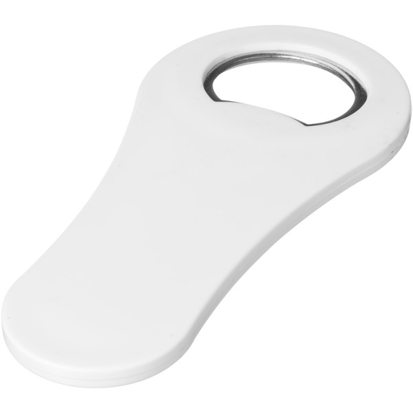 Rally magnetic drinking bottle opener - White