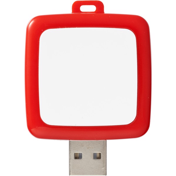 Otočné USB Square - Červená s efektem námrazy / 2GB