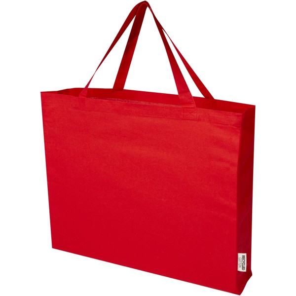 Odessa 220 g/m² GRS recycled cotton tote bag 40L - Red