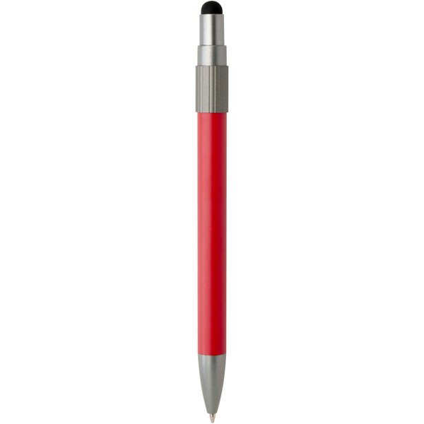 Rill RCS recycled ballpoint pen with stylus and fidget spinner (blue ink) - Red