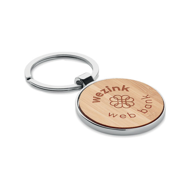 Round key ring metal bamboo Ballarat